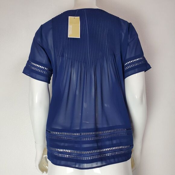 NEW Michael Kors Navy Blouse - Picture 4 of 9